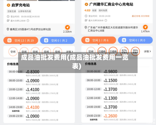 成品油批发费用(成品油批发费用一览表)